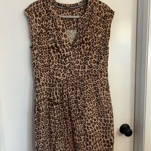 Pilcro Leopard Print Dress - Brown and Tan